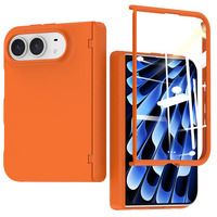 Étui de téléphone magnétique pliable de luxe avec sensation de peau, protection intégrale antichoc en verre trempé pour iPhone Duo – Housse Premium