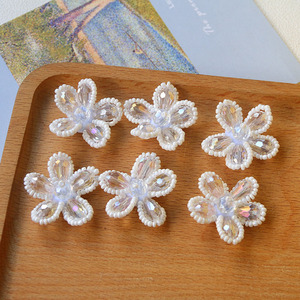Delicadas Perlas de Cristal con Forma de Flor de 3.3*3.3cm, Base de Perlas Sueltas Hechas a Mano para Pulseras, Horquillas y Accesorios de Joyería DIY - Product Image 3