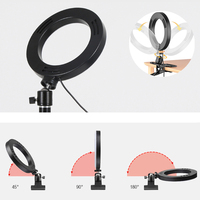Anneau lumineux à clipser de 6 pouces, 3 modes de couleur, lumière vidéo USB à intensité réglable, anneau lumineux de bureau pour diffusion en direct et vidéoconférence