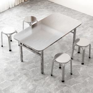 Conjunto Completo de Comedor para Exteriores, Mesa Rectangular Plegable de Acero Inoxidable y Combinación de Sillas para una Instalación Instantánea en el Patio, Jardín y Picnic - Product Image 1