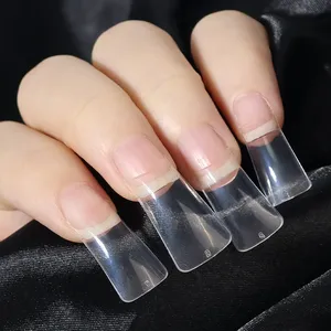 Aillsa 500 Uds./Bolsa Puntas de <span class=keywords><strong>Uñas</strong></span> de Media Cobertura Personalizadas, <span class=keywords><strong>Uñas</strong></span> Postizas Francesas XL, Extensión Acrílica, Puntas Transparentes Tipo Pata de Pato - Product Image 2