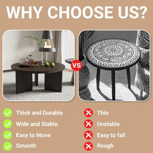 <span class=keywords><strong>Mesa</strong></span> de <span class=keywords><strong>Centro</strong></span> Redonda de <span class=keywords><strong>Estilo</strong></span> Nórdico Minimalista Moderno, <span class=keywords><strong>Mesa</strong></span> de <span class=keywords><strong>Centro</strong></span> de Madera con Base Acanalada para Sala de Estar - Product Image 5