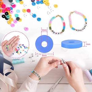 <span class=keywords><strong>Kit</strong></span> de perles heishi en argile polymère pour fabrication de bijoux, boules rondes et plates, 6mm, 3600 pièces, 18 couleurs - Product Image 4