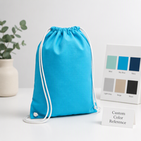 Sac à dos à cordon en polyester avec logo personnalisé, pliable, sac promotionnel pour l'école, les sports et les événements en plein air
