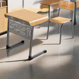 Ensemble de bureau et chaise fixe moderne de haute qualité pour salle de classe primaire et secondaire, en acier, MDF et plastique, Aoyasi PT-0703, pour étudiant - Product Image 6