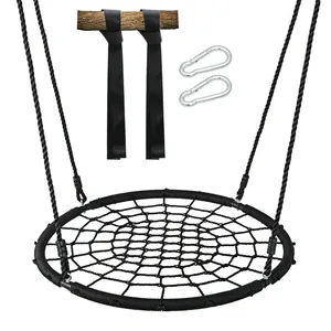 Wholesale Manufacturers Outdoor Children's Play Swings Tree Web Made Metal Swing with Net Rope