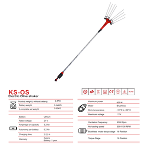 CE 인증 고효율 공중 전기 올리브 셰이커 21V 올리브 따기 도구 + 리튬 전자 배터리 팩 - Product Image 4