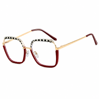 Lunettes de vue carrées classiques légères en TR90 pour femmes, verres anti-lumière bleue en PC pour visage en forme de losange, idéales pour le bureau et l'ordinateur