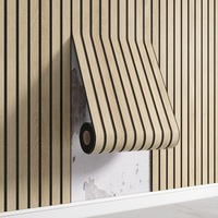 JoyShine - Adhesivo Decorativo 3D para Pared con Diseño de Madera, Material de PVC Autoadhesivo, Superficie Lisa, Color Personalizado, para Hoteles, Apartamentos y Salones