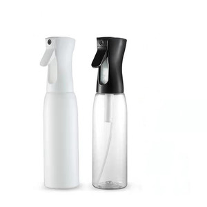 200ml 300ml 500ml Black transparent plastic bottle Trigger Sprayer Water Mist Continuous Hair Spray Bottle for Barber
