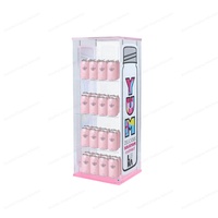 Étagères de présentation de nourriture saine, de bonbons et de jus en acrylique écologiques personnalisées à 4 niveaux, avec étagères réglables pour les magasins de détail