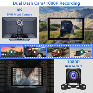 Xe 9 "không dây Carplay Android Auto 4k <span class=keywords><strong>Dash</strong></span> Cam 1080P sao lưu máy ảnh DVR xách tay Carplay màn hình - Product Image 2