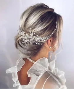 Fashion Vintage Rose gold Argent Wedding Accessories bridal headwear Shiny Crystal Hair Combs Elegant banquet for women