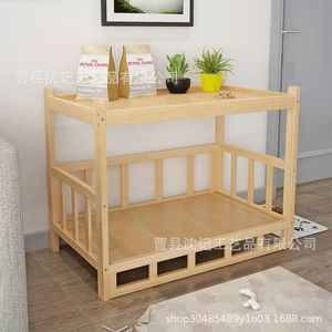 Wooden Pet Bed Rectangle Elevated With <b>Mat</b> For <b>Cats</b> And Dogs All Seasons Use - Product Image 5