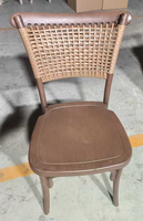 Chaise à cadre en plastique avec dossier tressé, empilable, pour restaurant commercial et formation