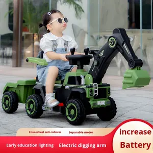Nieuwe Stijl Elektrische Ride-On Graafmachine Voor Kinderen 2-4 Jaar Op Afstand Bestuurbare Oplaadbare Abs Plastic Groot Bouwvoertuig - Product Image 4