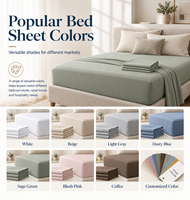 Parure de draps en coton doux stonewashed de qualité supérieure 200TC, couleur unie, respirante et douce pour la peau, pour chambre principale