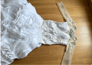 <span class=keywords><strong>Vestido</strong></span> de Novia Lujoso de Encaje Estilo Sirena Tallas Grandes Aso Ebi Árabe 2025 con Flores, Cristales, Volantes y Satén - Product Image 6