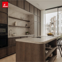 Alland Dernière Collection USA Refacinideas : Meuble de cuisine grand format pour four et micro-ondes, style Shaker fin, sans cadre, avec étagères flottantes
