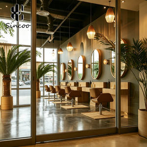 Manufacturer New Fashion Barber Single-sided Oval <b>Mirror</b> Single Styling <b>Mirrors</b> <b>Makeup</b> Hair Salon <b>Mirror</b> Station - Product Image 4