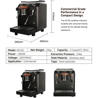 Mesin Kopi Espresso Komersial Profesional dengan Boiler Ganda Stainless Steel dan Pengaduk Susu