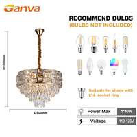 Ventes chaudes OEM/ODM : Lustre moderne en cristal pour chambre à coucher, luminaires suspendus de luxe pour salle à manger