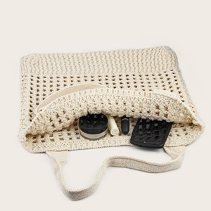 Sac de courses tissé brodé couleur unie éco-responsable - Pliable, imperméable et robuste pour charges lourdes, utilisation quotidienne durable - Product Image 5