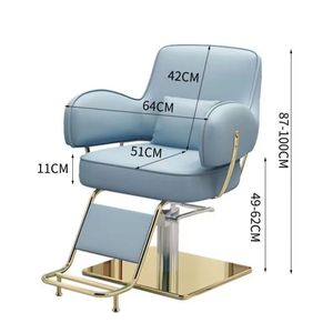 JINRUIYUAN salone bellezza capelli in acciaio inox metallo con il piede barbiere ascensore può essere posto capovolto stirare e tingere i sedili - Product Image 2