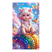 Kits de peinture au diamant 5D DIY pour enfants, filles, dessins animés mignons, décoration de chambre d'enfant, broderie, artisanat de peinture au diamant ASF2848