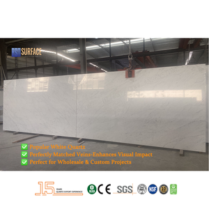 20mm 30mm Grote Formaat Nova Witte Engineered <span class=keywords><strong>Quartz</strong></span> Plaat met Zachte Aders voor Keukenbladen/Projecten - Product Image 3