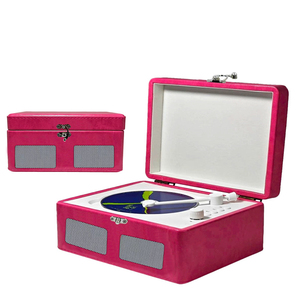 Lecteur <span class=keywords><strong>CD</strong></span> portable rétro personnalisé en usine, haut-parleur sans fil BT 5.0, design vintage en forme de valise, lecteur de musique pour la décoration de la maison, cadeau - Product Image 3