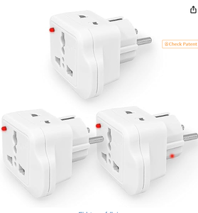 Adattatore da Viaggio Certificato CE per Spina UK/EU a 3 Pin Quadrati e 2 Pin, Convertitore di <span class=keywords><strong>Corrente</strong></span> 10A, Materiale ABS, <span class=keywords><strong>Islanda</strong></span> - Product Image 1