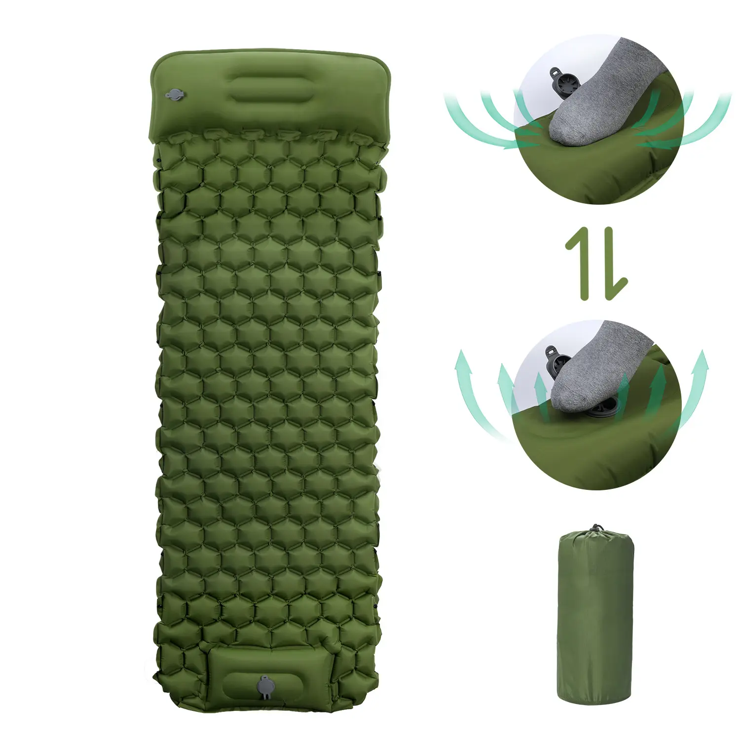 Outdoor Camping mat Built-in Foot Pump Inflatable Sleeping mat pad self inflating bed camping mat for hiking travel