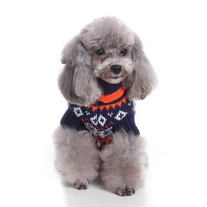 Suéter de perro de poliéster con estampado clásico de diseñador tejido a mano invierno cálido cuello de tortuga para perros grandes - Product Image 4