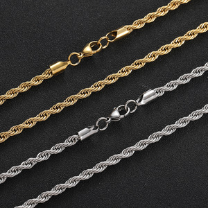 4Mm <b>Chain</b>, Hip Hop Jewelry, Stainless Steel Men's Trend Necklace, Gold Plated <b>Chain</b>, Versatile Tanjing Fashion Lijing Necklace - Product Image 2
