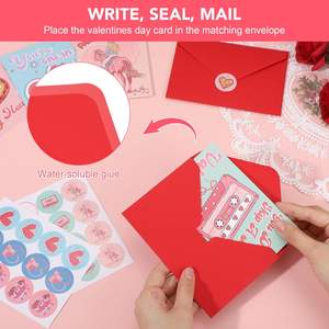 Lot de 24 enveloppes portefeuilles YS pour la Saint-Valentin, motifs amusants, 6 variétés pour enfants, famille, amis - Joyeuses lettres d'amour pour lui et elle - Product Image 3