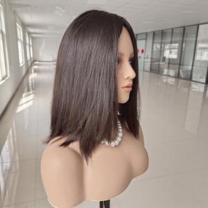 Qingdao Factory <span class=keywords><strong>Natural</strong></span> Black Straight Hair <span class=keywords><strong>Cabello</strong></span> humano ruso Stock Top Lace Peluca judía - Product Image 4