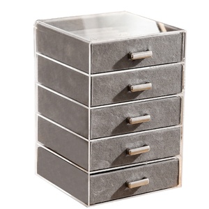 Top Selling Custom <b>Clear</b> Acrylic Jewelry Organizer 5 Drawer Ring Necklace Earring <b>Box</b> for Storage and Display - Product Image 1