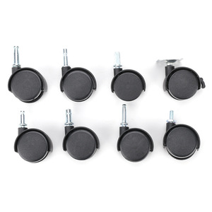 Roulettes pour meubles 50 mm pivotantes en polyuréthane avec tige filetée pour armoires et lits médicaux - Product Image 1