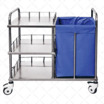 Carrito de Enfermería de Acero Inoxidable de Tres Niveles, 960x550x900mm, con Ruedas Silenciosas, Mueble de Hospital para Uso Médico - Product Image 5