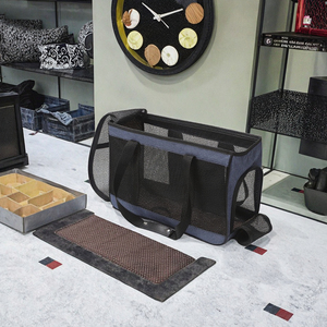 Transportín Cuadrado de Lujo Ecológico Negro Sólido de Lona Suave para Perros/Gatos/Animales Pequeños con Laterales de Malla y Parte Superior de Material Oxford - Product Image 6