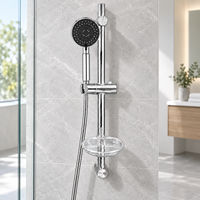 Ensemble de douche chromé avec système de robinetterie thermostatique à pression équilibrée et kit mural en céramique pour salle de bain