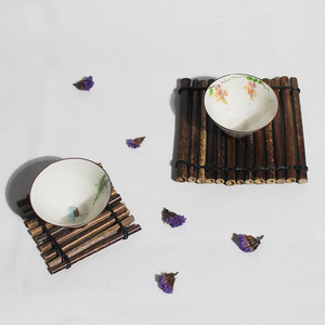 Bamboo Tea Cup <b>Mat</b> Square Grid Pattern For Tea Ceremony Set Accessory Zhejiang Made - Product Image 3