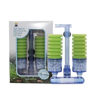 Aquarium Sponge Filter Ultra Quiet Fish Tank Biochemical Sponge Filter Air Pump Water Fall Double Foam Sponge Filters