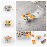 Boîte à Cupcake personnalisée pour fête d'anniversaire Conteneurs PET Dôme Rond Plateau de Conteneur Alimentaire 2/4 Boîte d'emballage de Gâteau en Plastique