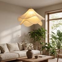 Lampe suspendue moderne en tissu ondulé, forme de fleur, LED E27, 35/40/50/60cm, pour salle à manger, chambre à coucher