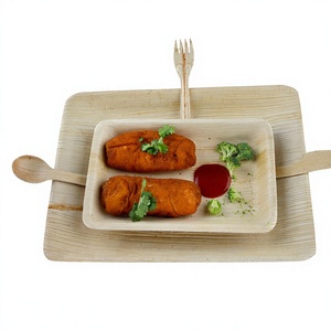 Plateau de service jetable <span class=keywords><strong>en</strong></span> feuille de palmier, 14 x 10 pouces, léger, imperméable, compostable, pour le camping, biodégradable, respectueux de l'environnement - Product Image 6