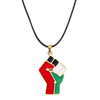 Vente directe d'usine argent or polonais multi-forme en acier inoxydable carte de la Palestine collier fin pour fille