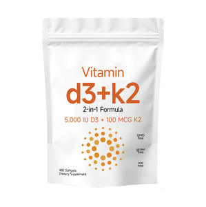 Cápsulas de Vitamina <span class=keywords><strong>D3</strong></span>+K2 Tianyuan 5000UI <span class=keywords><strong>D3</strong></span> + 100MCG K2 em Cápsulas Gelatinosas para Suporte Imunológico e Ósseo - Product Image 1