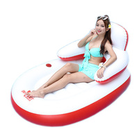 Fauteuil flottant gonflable en PVC pour adulte, dossier en U, style canard de surf, tapis flottant, direct usine, transfrontalier